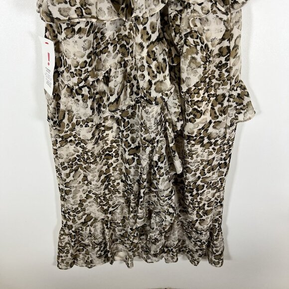 Bardot NWT Animal Print Strappy Layered Dress Tiered Ruffle Women’s Size 4/XS - Picture 5 of 12